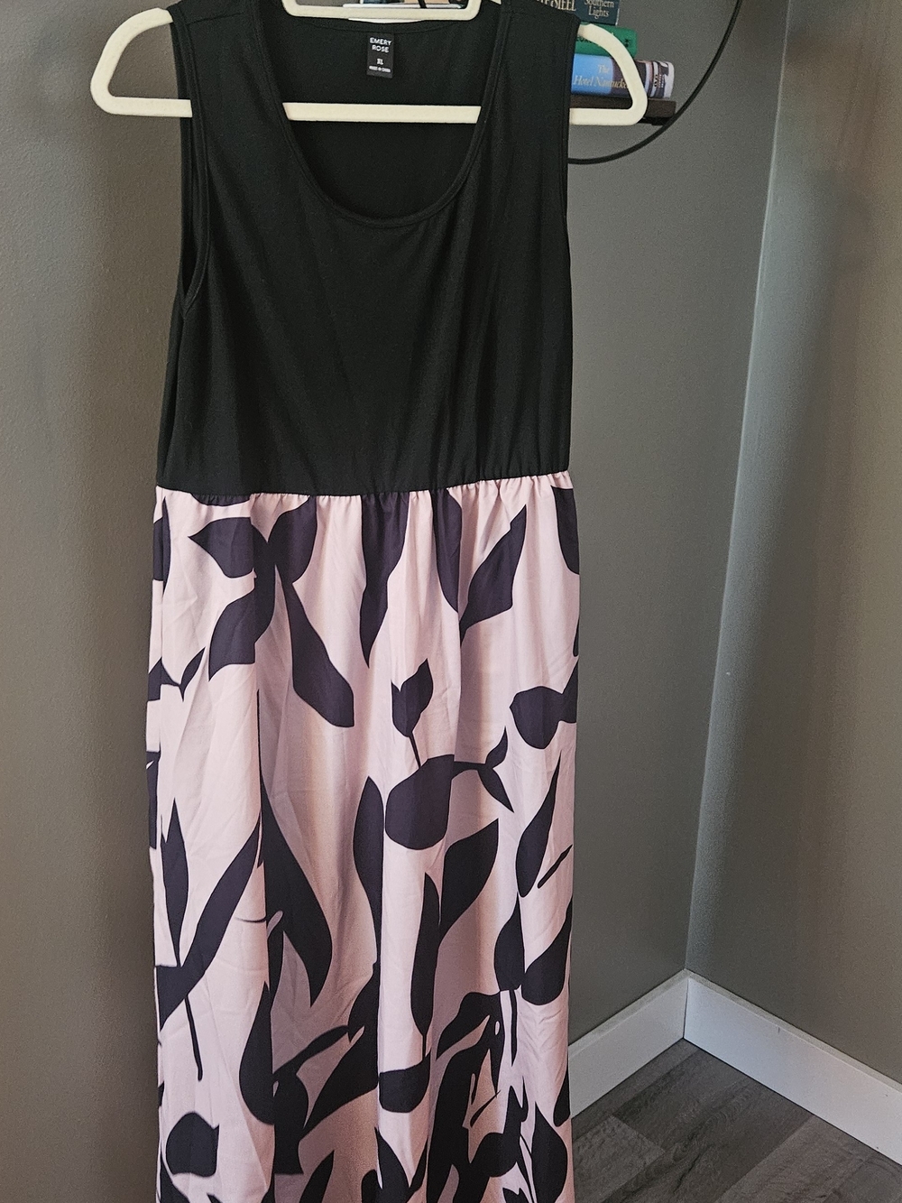 Cherokee Black & Pink Floral Maxi Dress